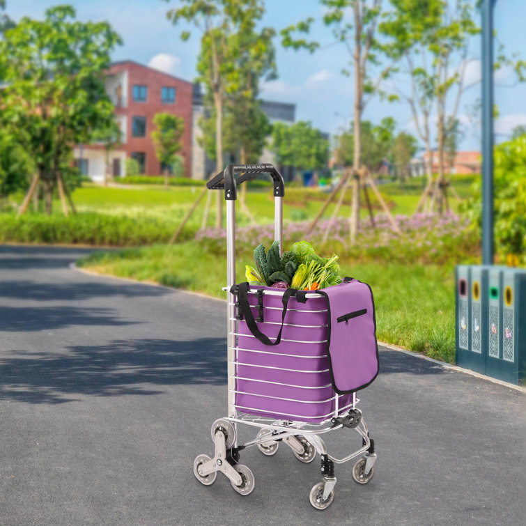 Folding grocery outlet cart with wheels